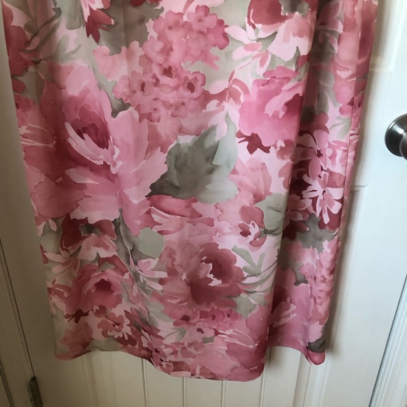 VTG Pride & Joy Floral Pink Sage Sleeveless Romantic Whimsical  Plus Midi Dress - Picture 4 of 11